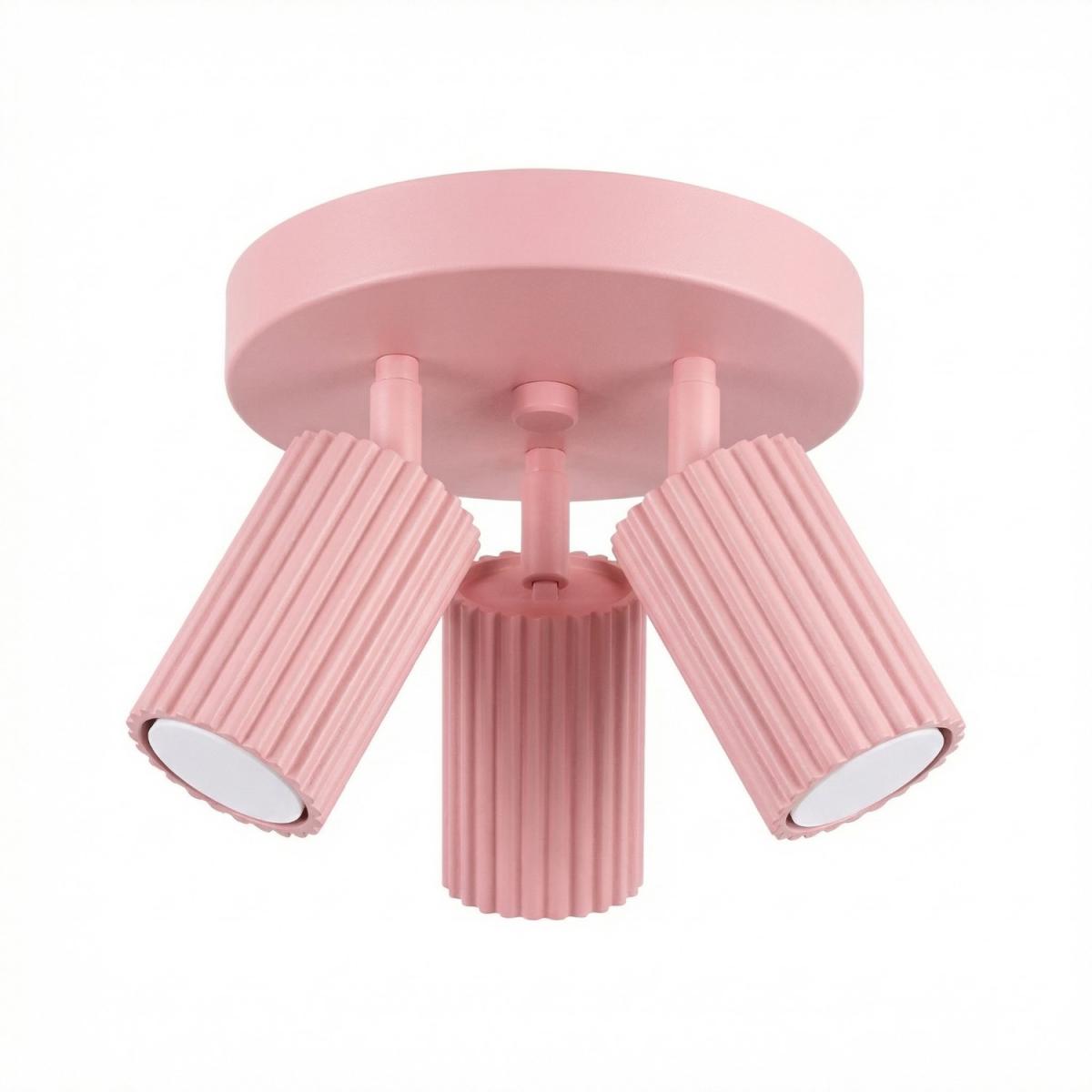 Sollux Plafón KARBON 3P rosa 