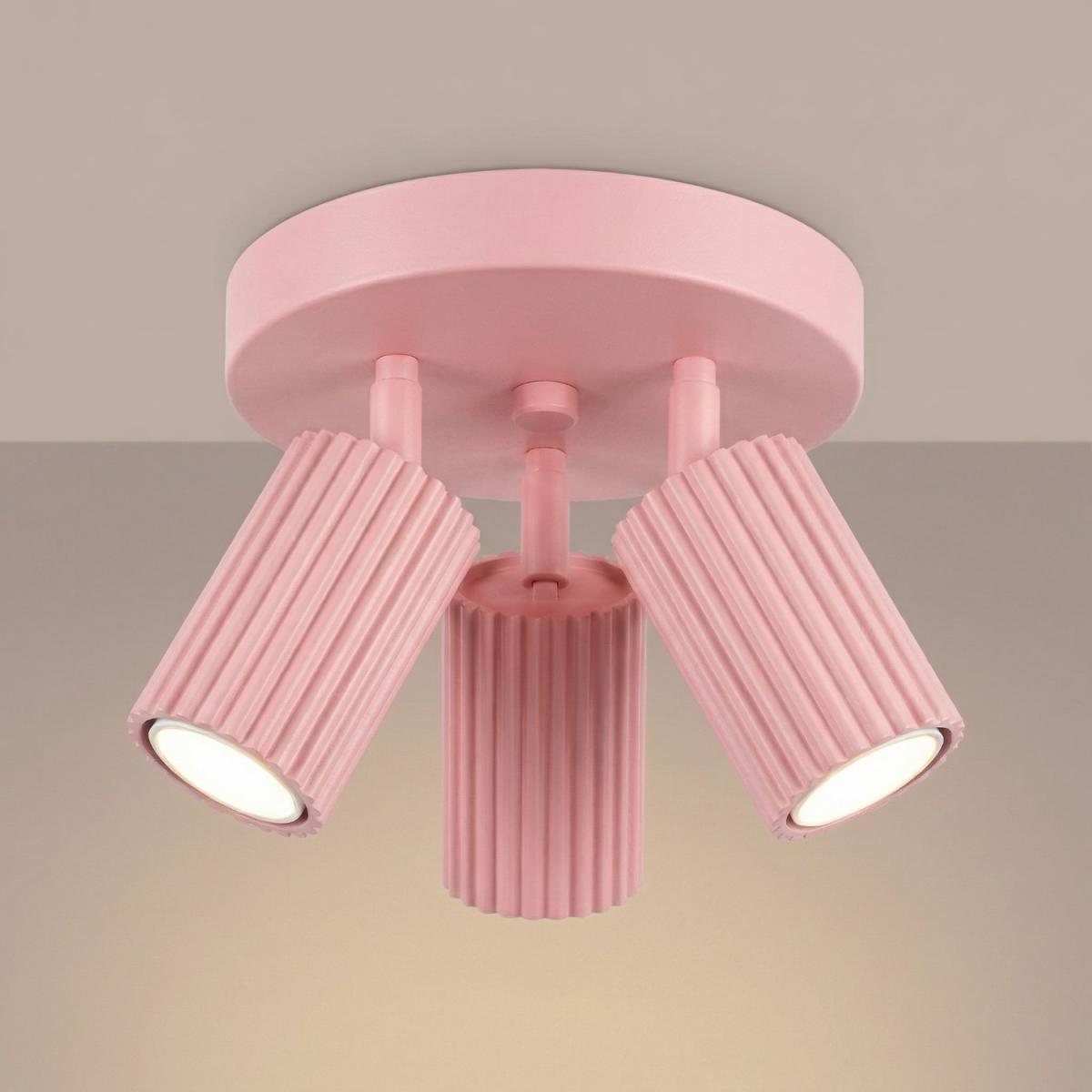 Sollux Plafón KARBON 3P rosa 