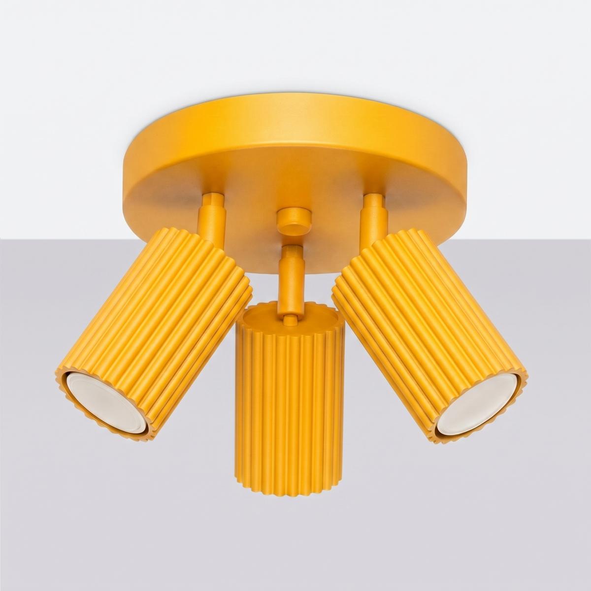 Sollux Plafón KARBON 3P amarillo 