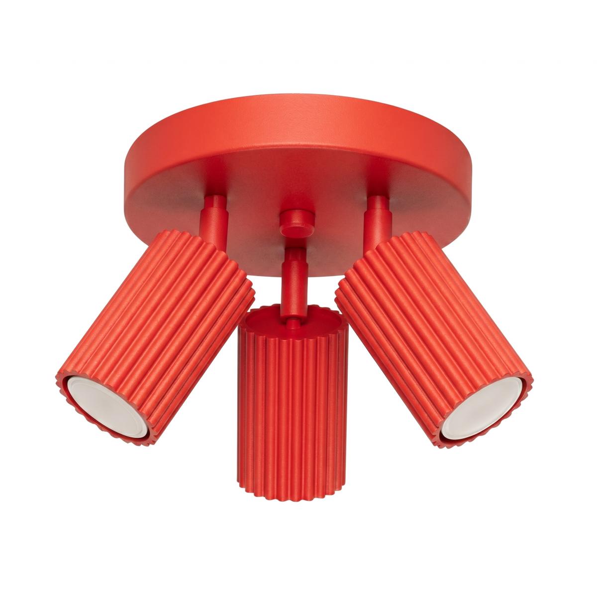 Sollux Plafón KARBON 3P rojo 