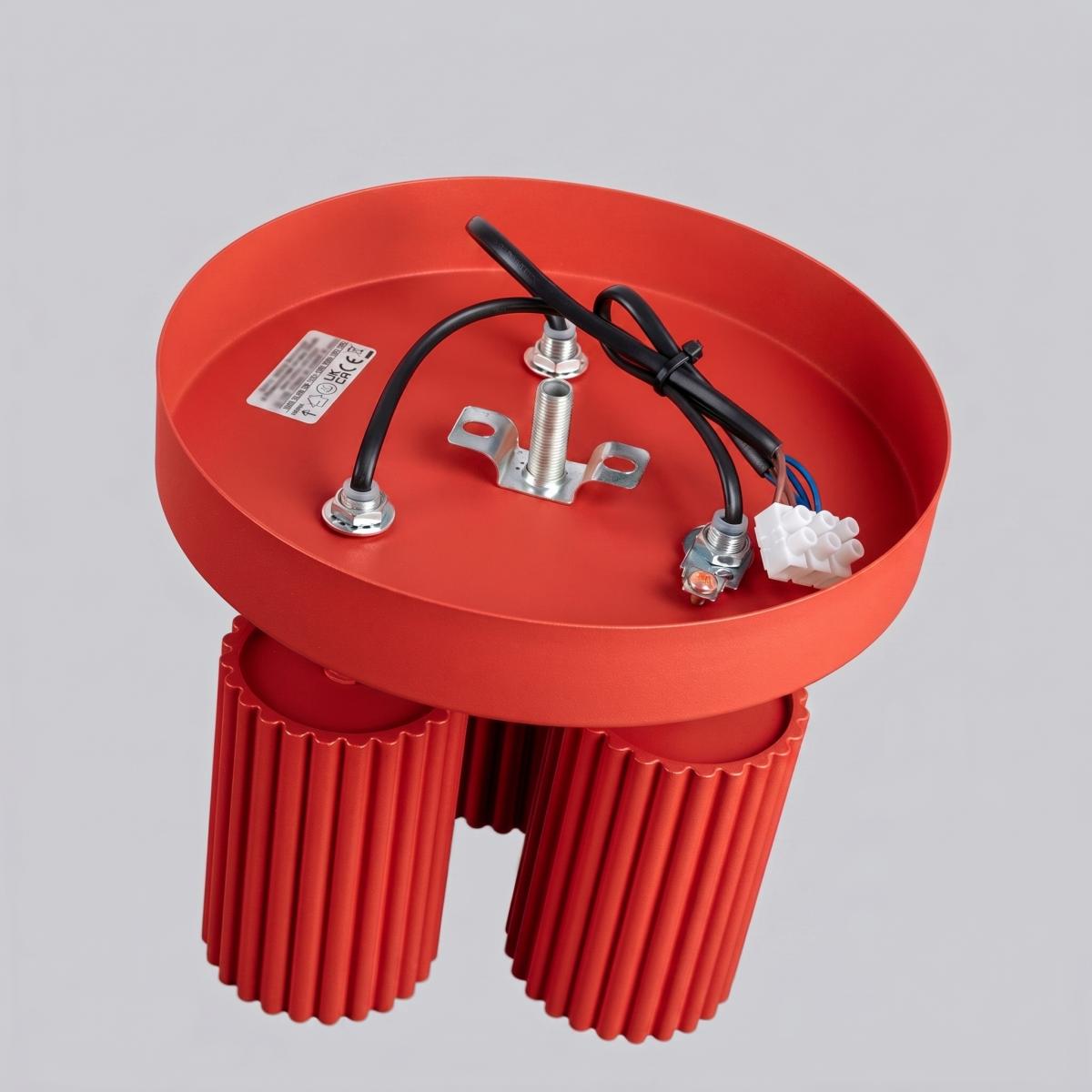 Sollux Plafón KARBON 3P rojo 