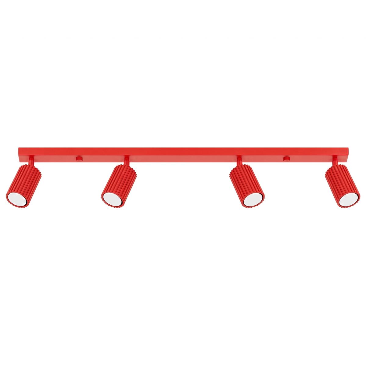 Sollux Plafón KARBON 4L rojo 