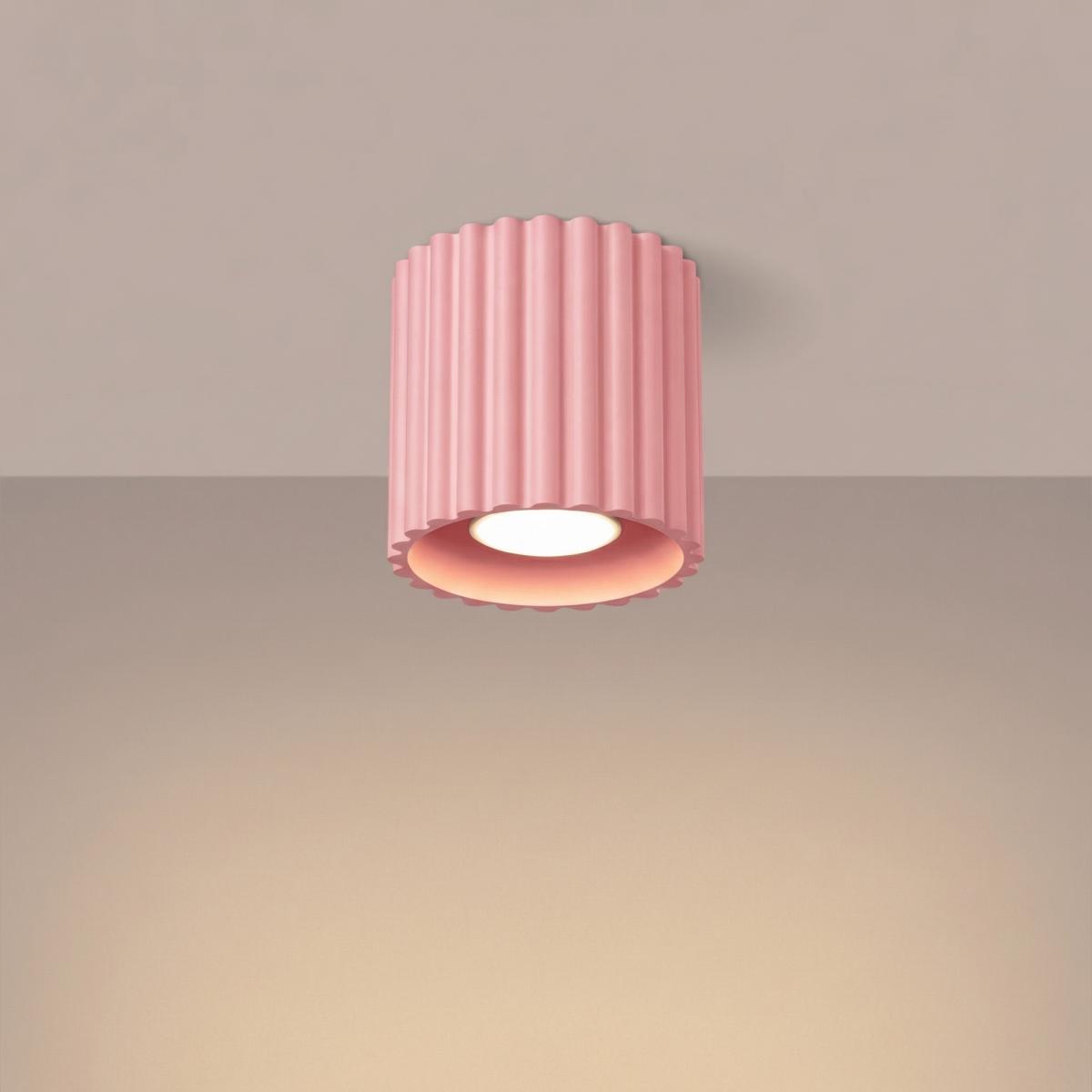 Sollux Plafón AURA 1 rosa GU10 