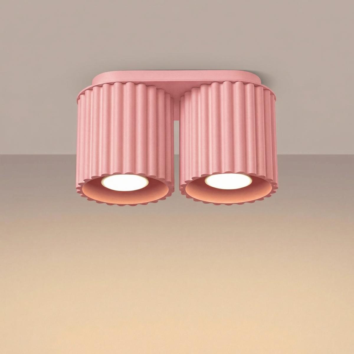 Sollux Plafón AURA 2 rosa GU10 