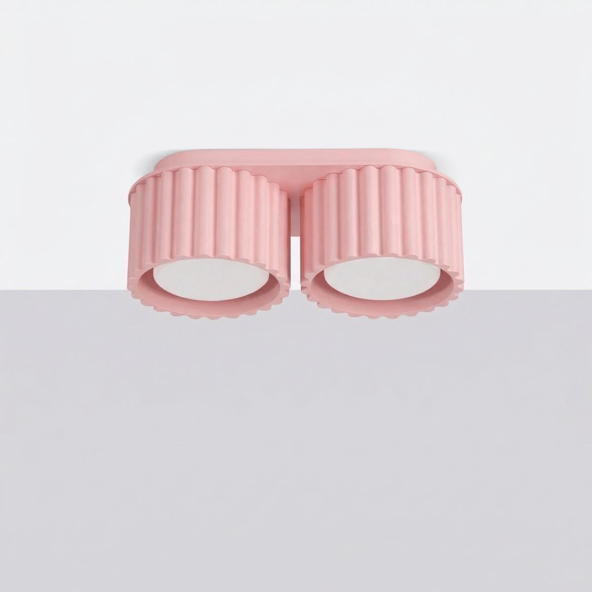 Sollux Plafón AURA 2 rosa Gx53 