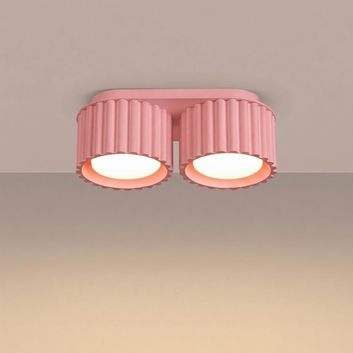 Sollux Plafón AURA 2 rosa Gx53 
