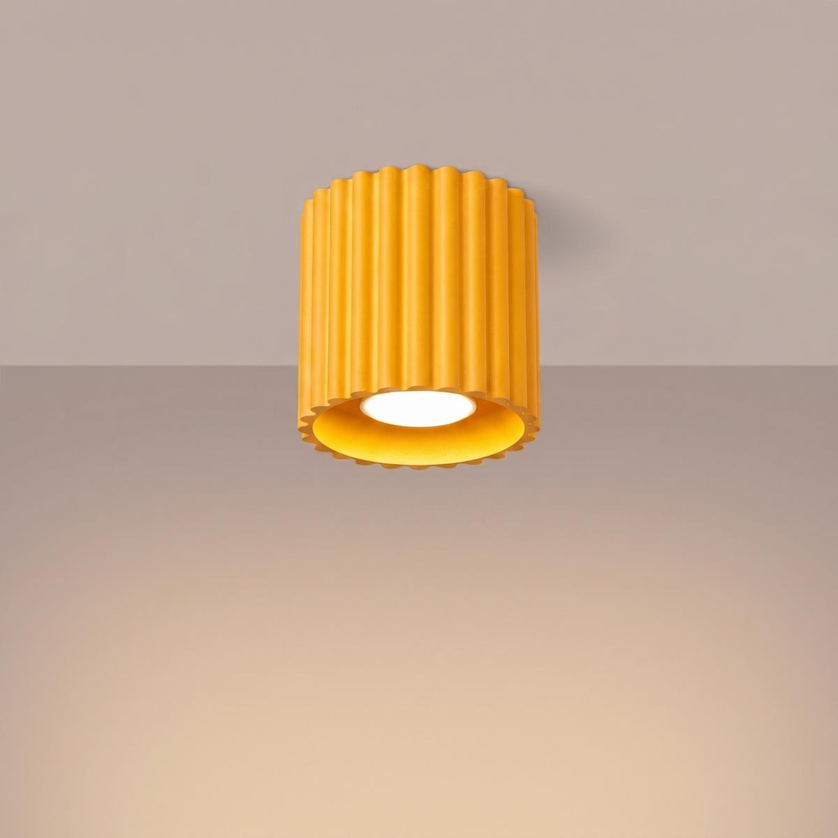 Sollux Plafón AURA 1 amarillo GU10 