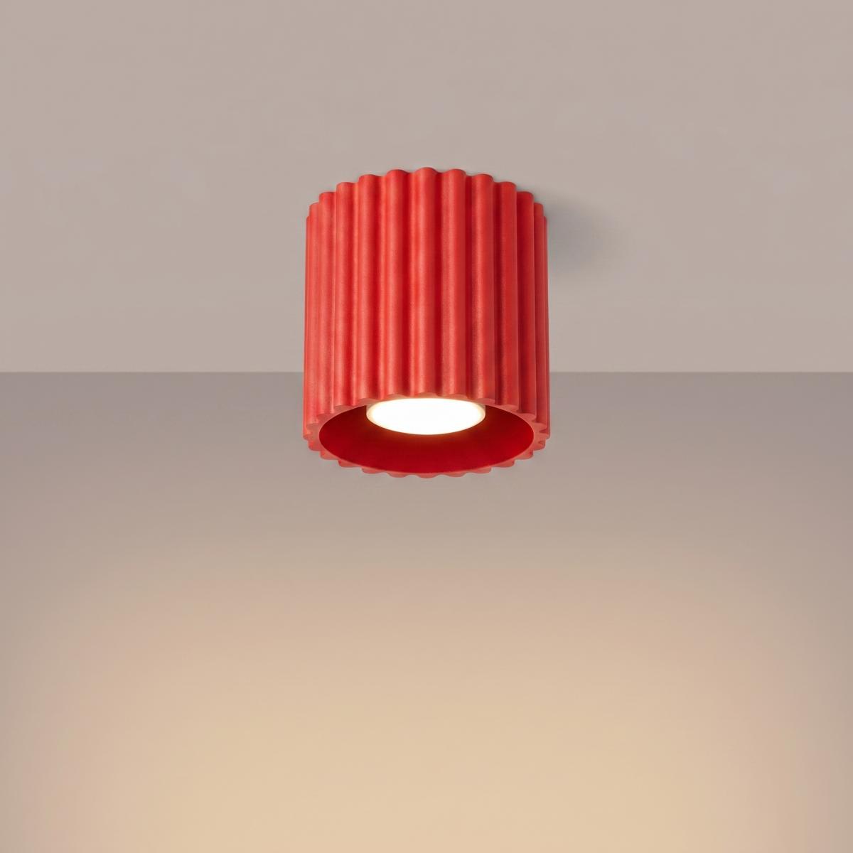 Sollux Plafón AURA 1 rojo GU10 
