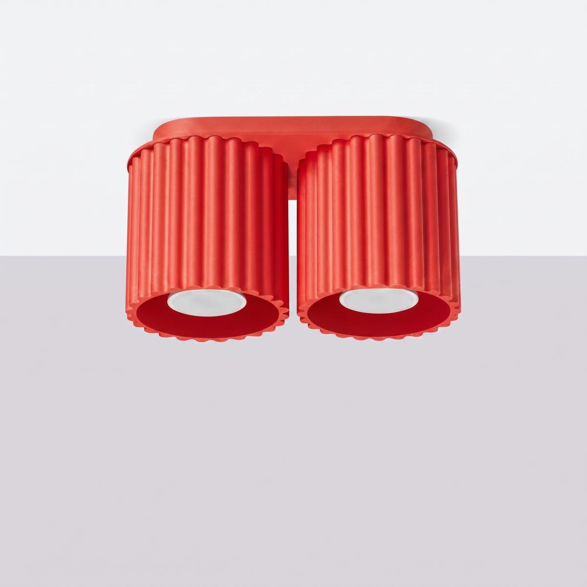 Sollux Plafón AURA 2 rojo GU10 