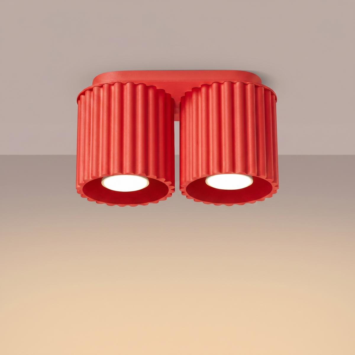 Sollux Plafón AURA 2 rojo GU10 
