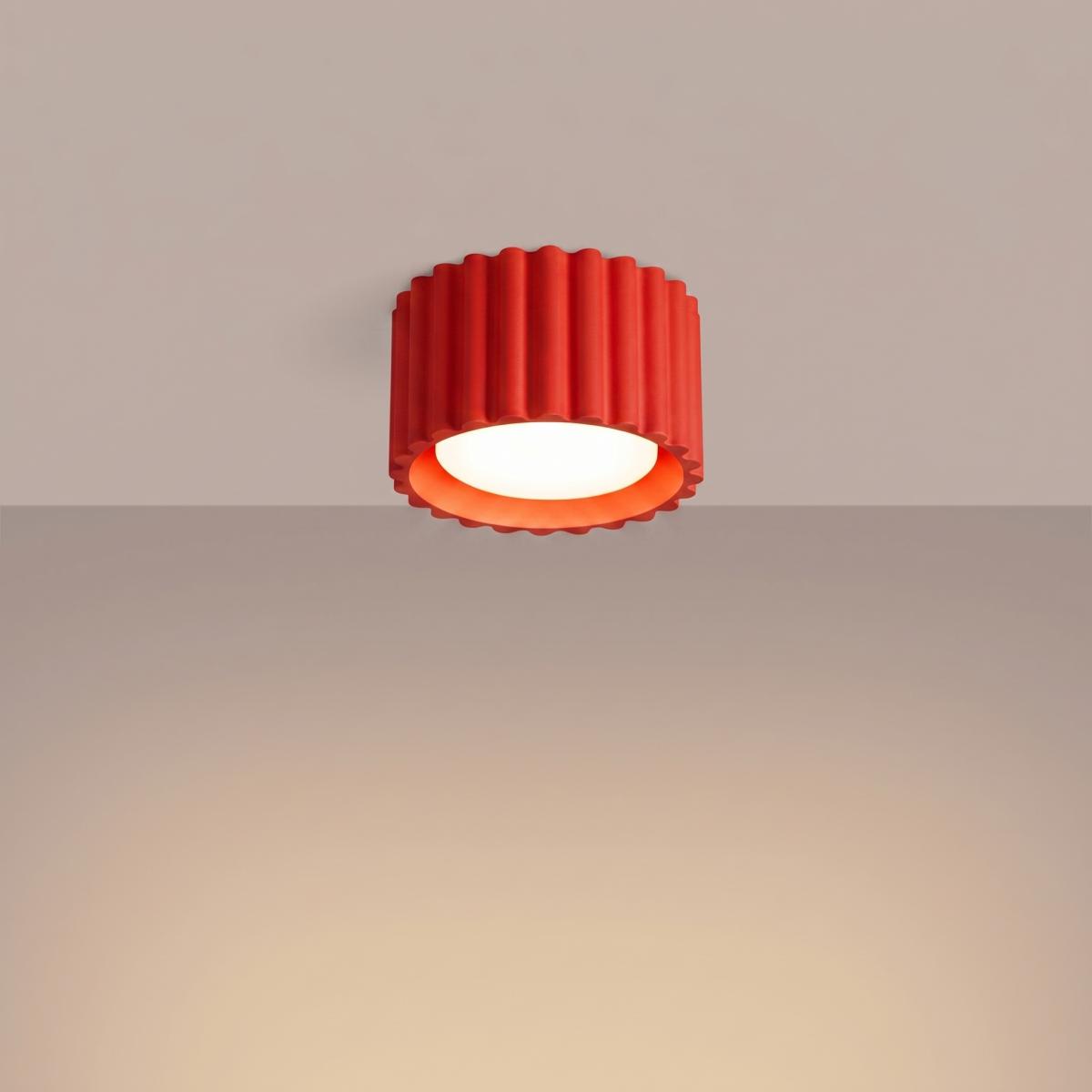 Sollux Plafón AURA 1 rojo Gx53 