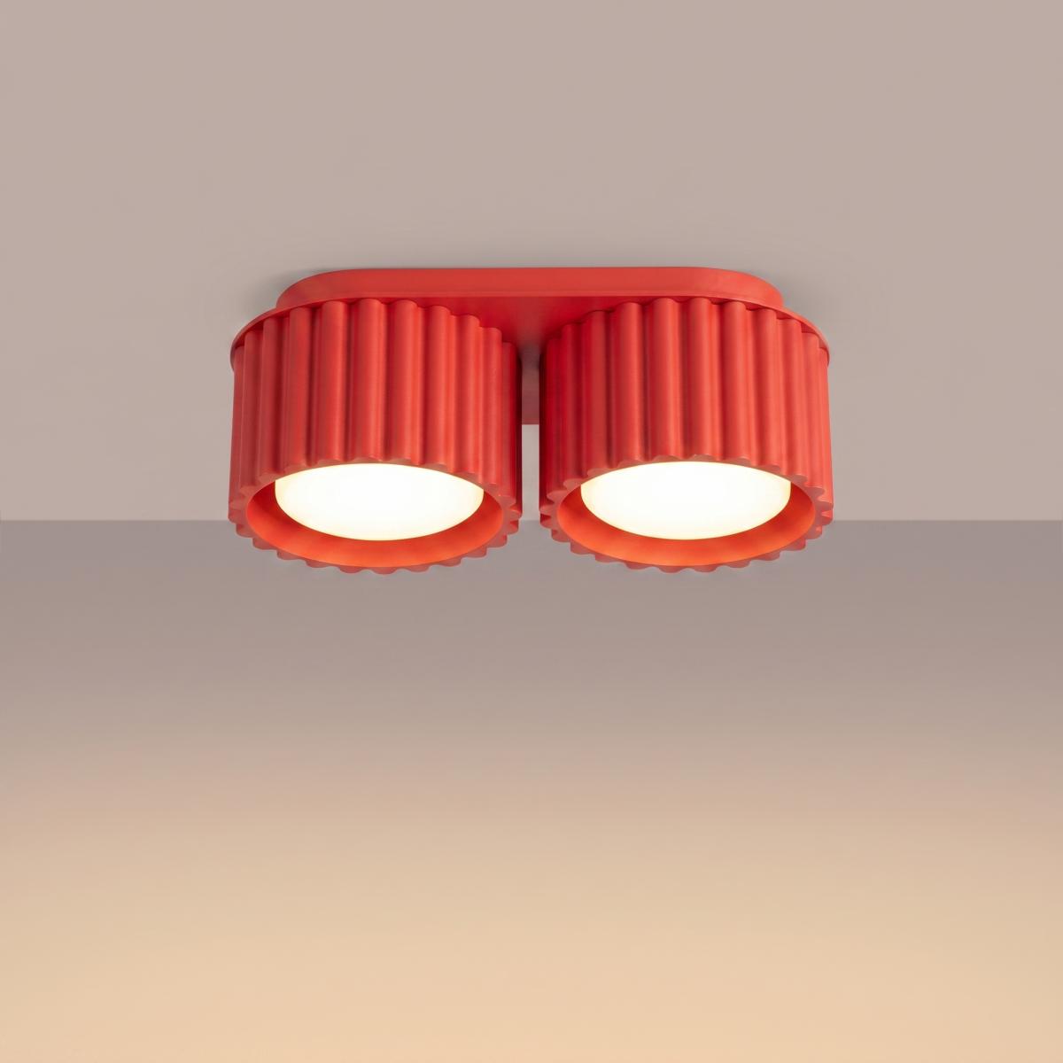 Sollux Plafón AURA 2 rojo Gx53 