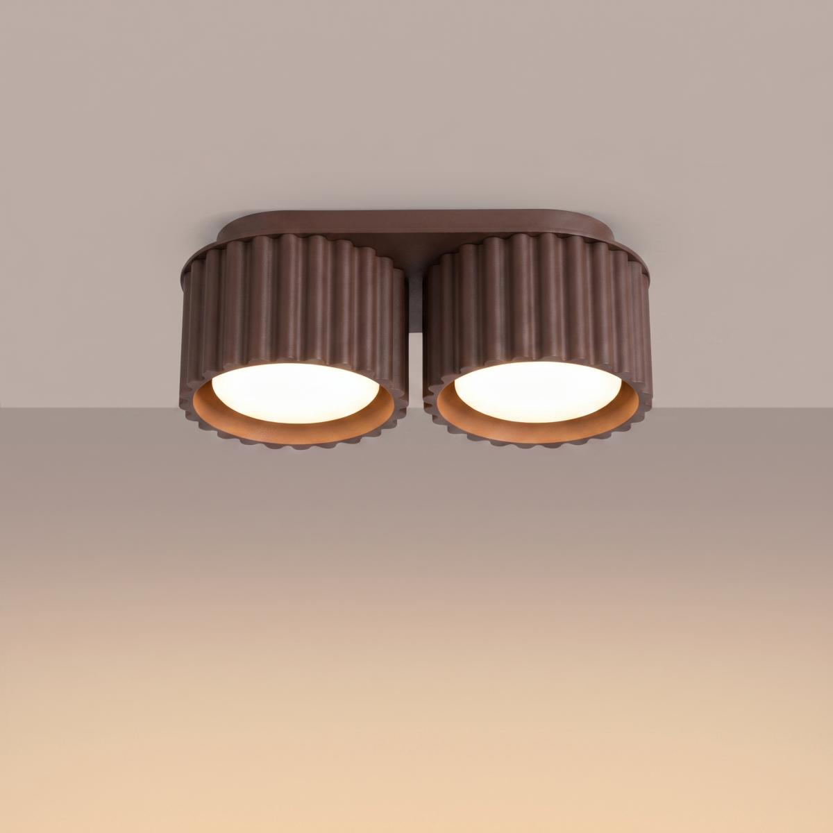 Sollux Plafón AURA 2 marrón Gx53 