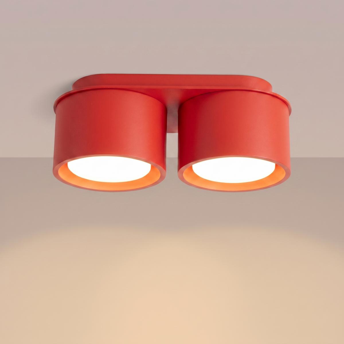 Sollux Plafón MODO 2 rojo Gx53 