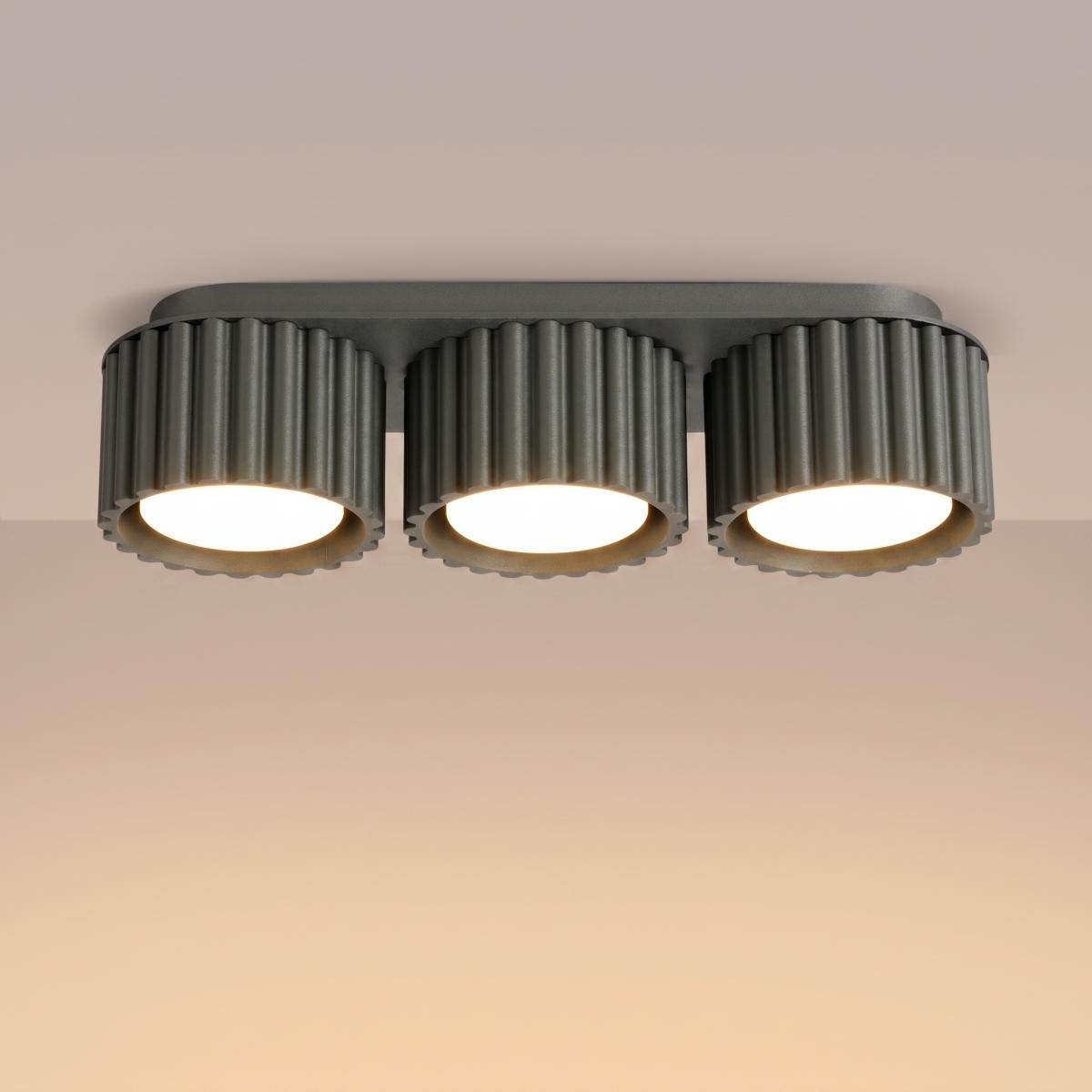 Sollux Plafón AURA 3 negro Gx53 