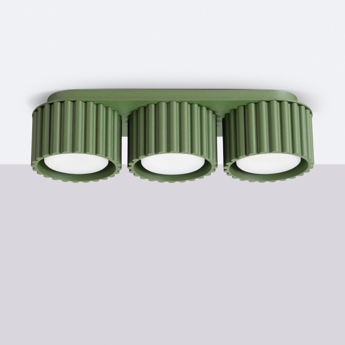 Sollux Plafón AURA 3 verde oliva Gx53 