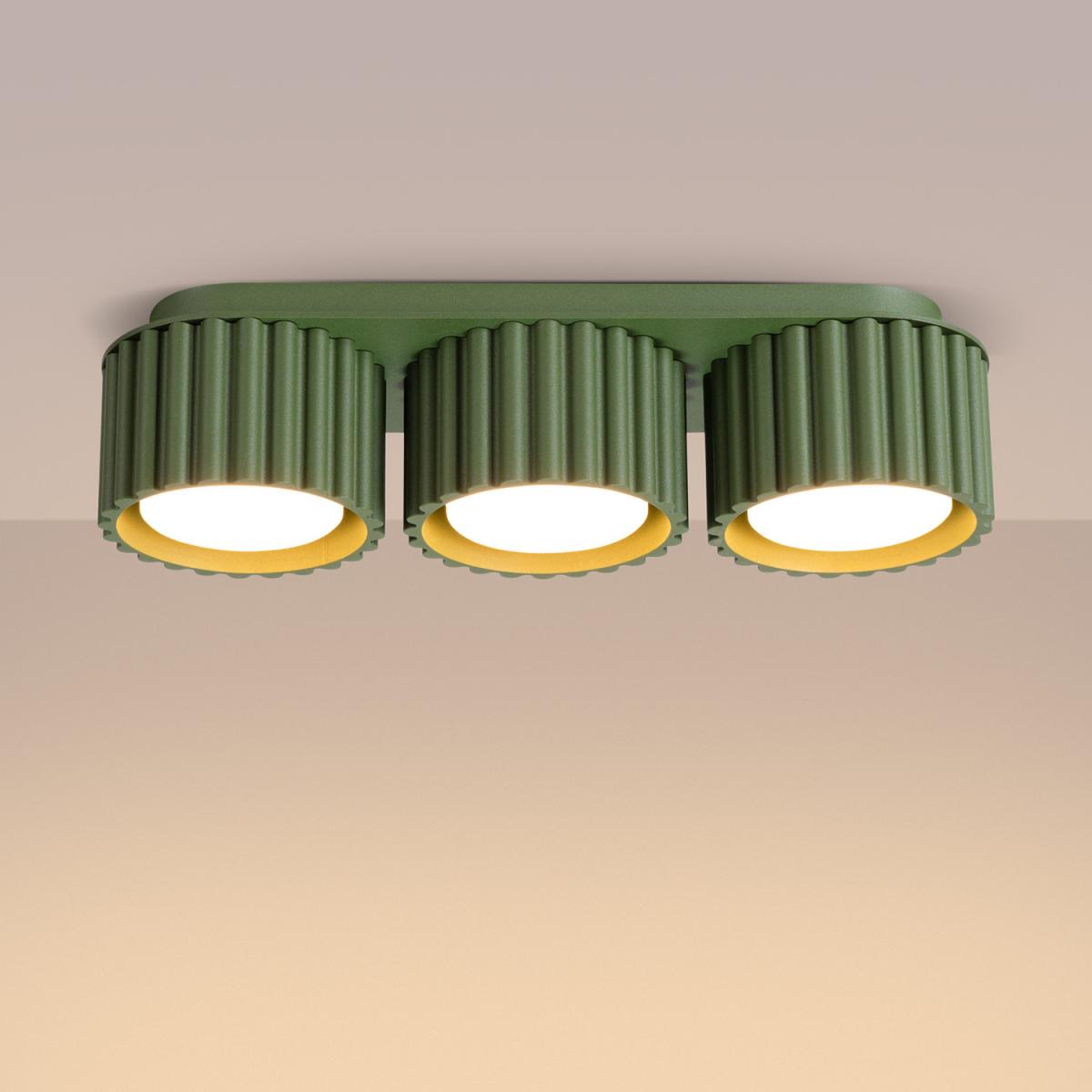 Sollux Plafón AURA 3 verde oliva Gx53 