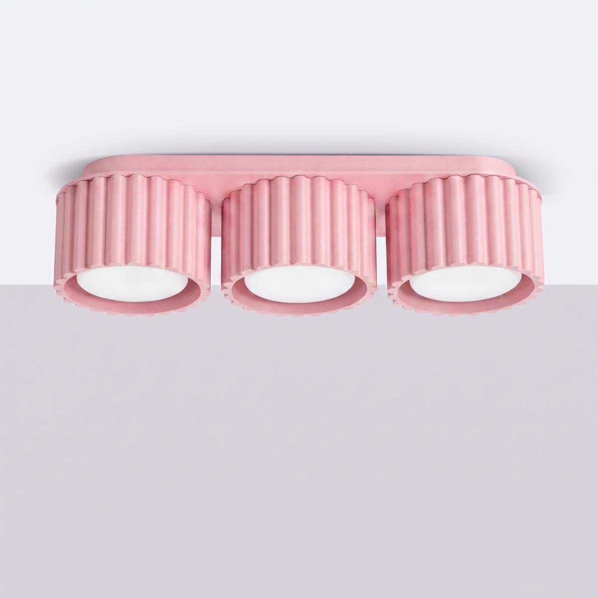 Sollux Plafón AURA 3 rosa Gx53 