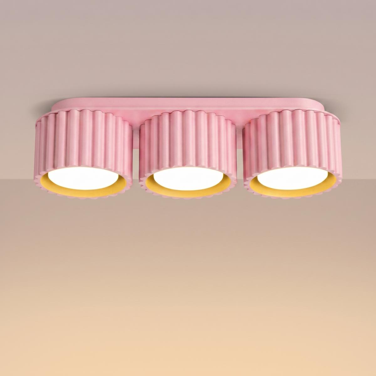 Sollux Plafón AURA 3 rosa Gx53 