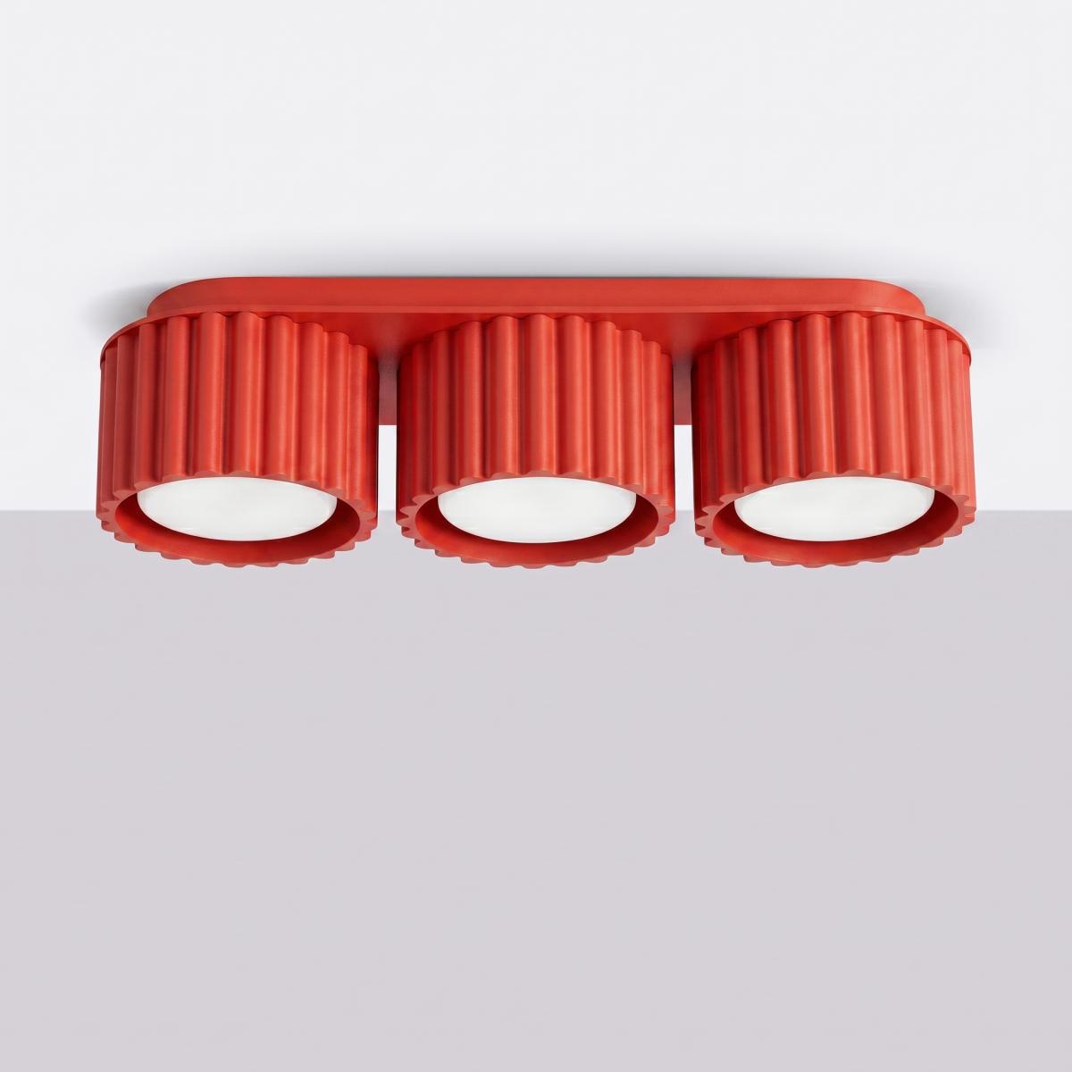 Sollux Plafón AURA 3 rojo Gx53 