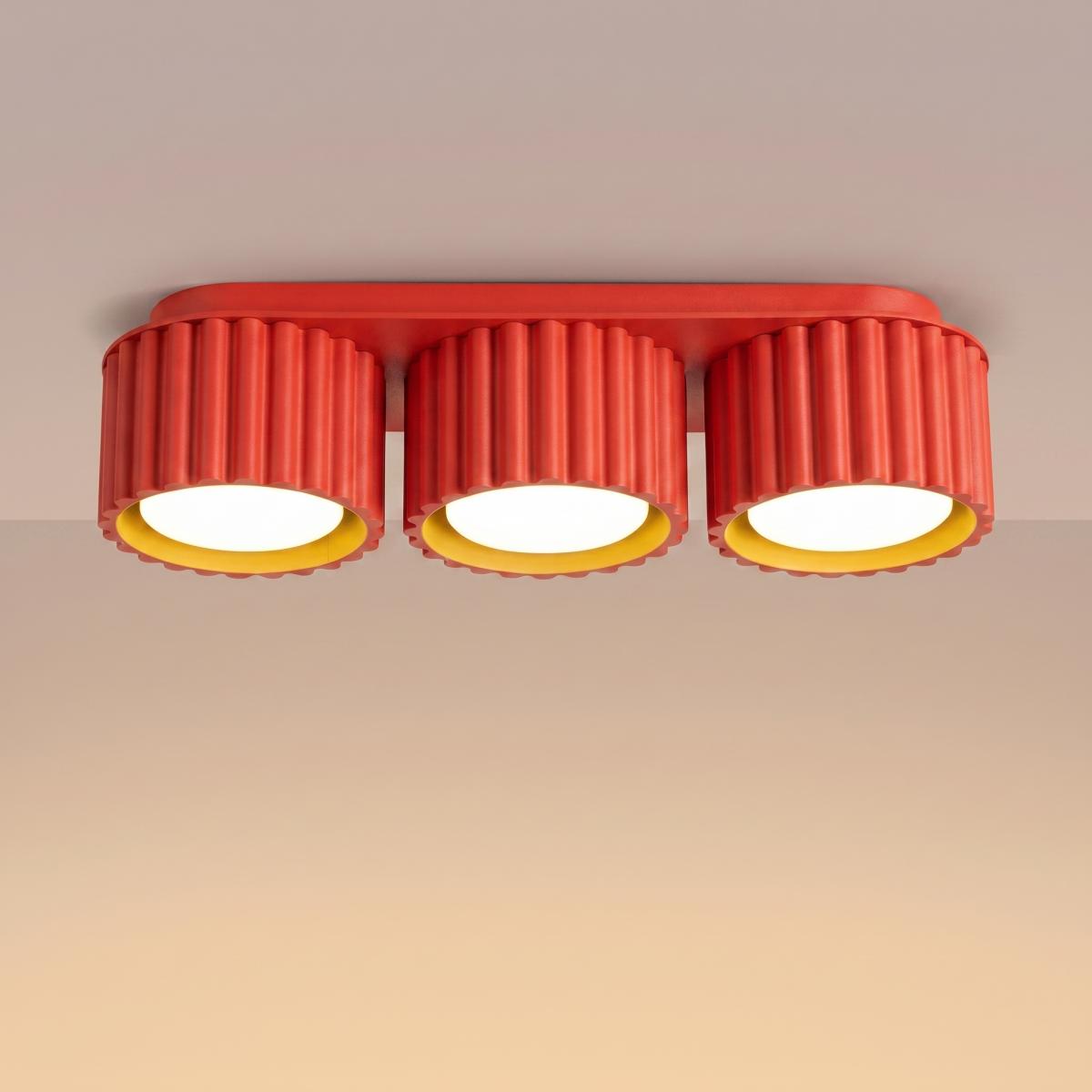 Sollux Plafón AURA 3 rojo Gx53 
