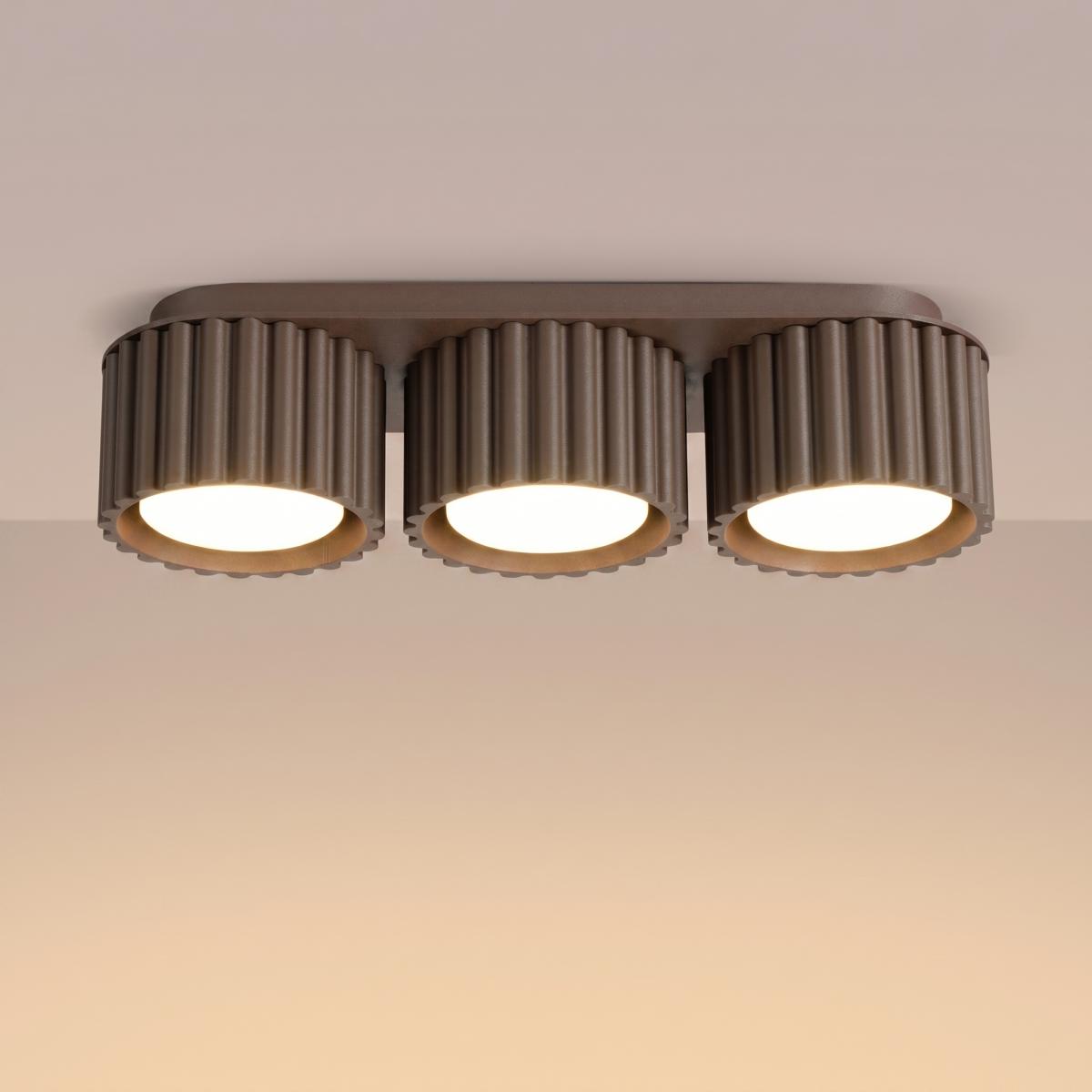 Sollux Plafón AURA 3 marrón Gx53 