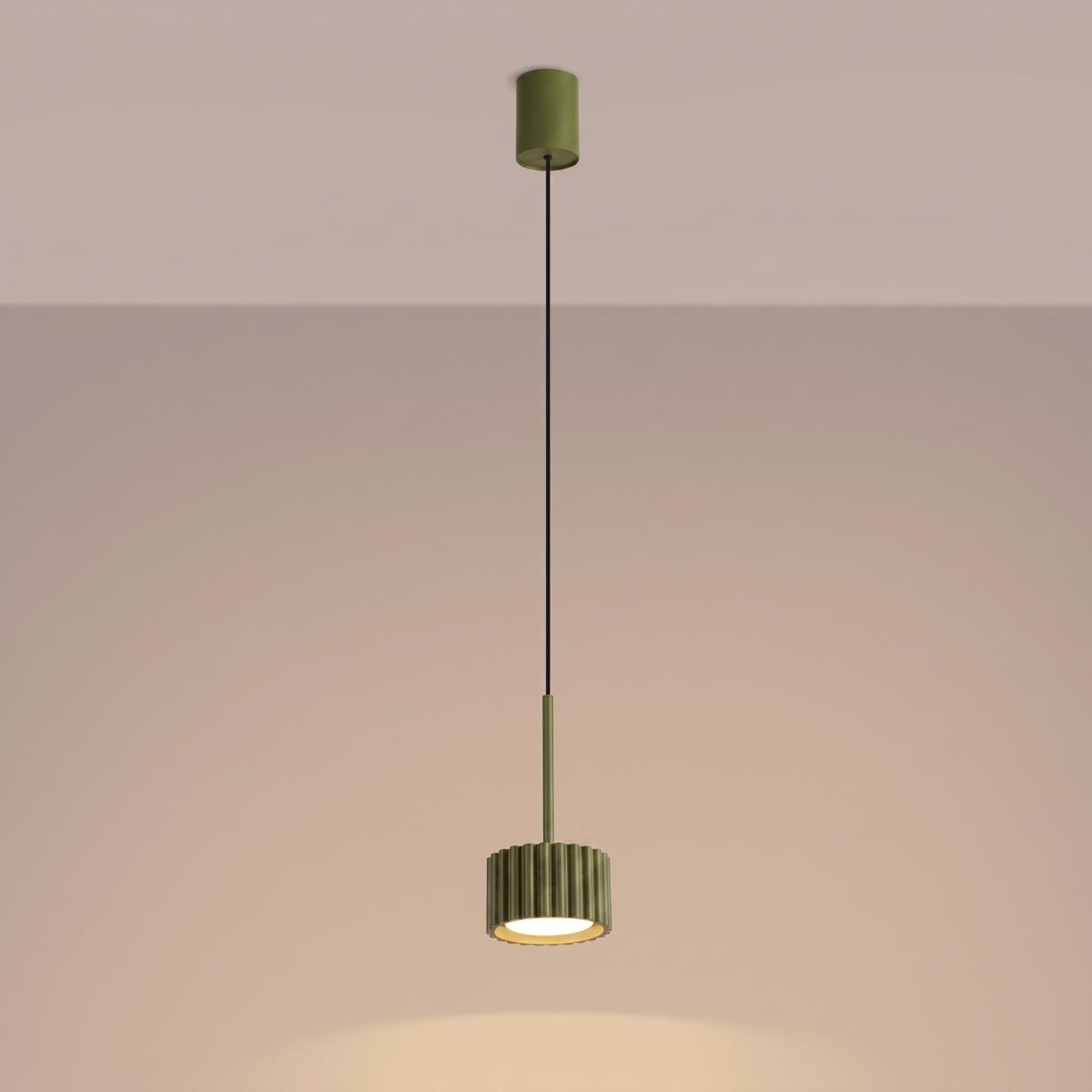 Sollux Lámpara colgante AURA 1 verde oliva Gx53 
