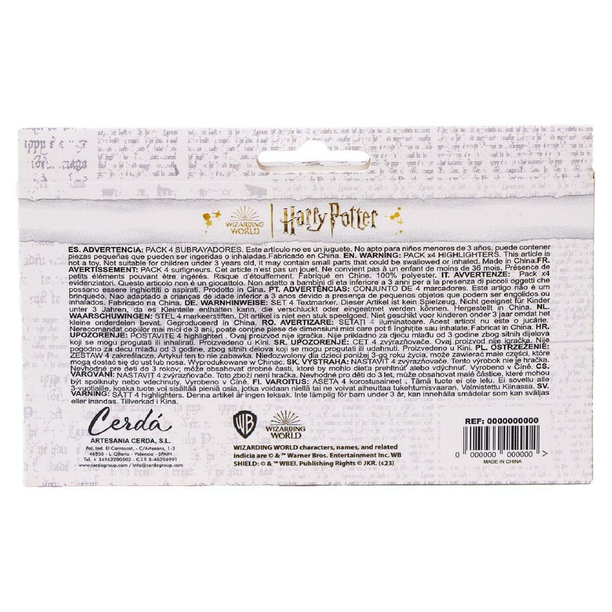 Set de Marcadores Fluorescentes Harry Potter 4 Piezas Multicolor