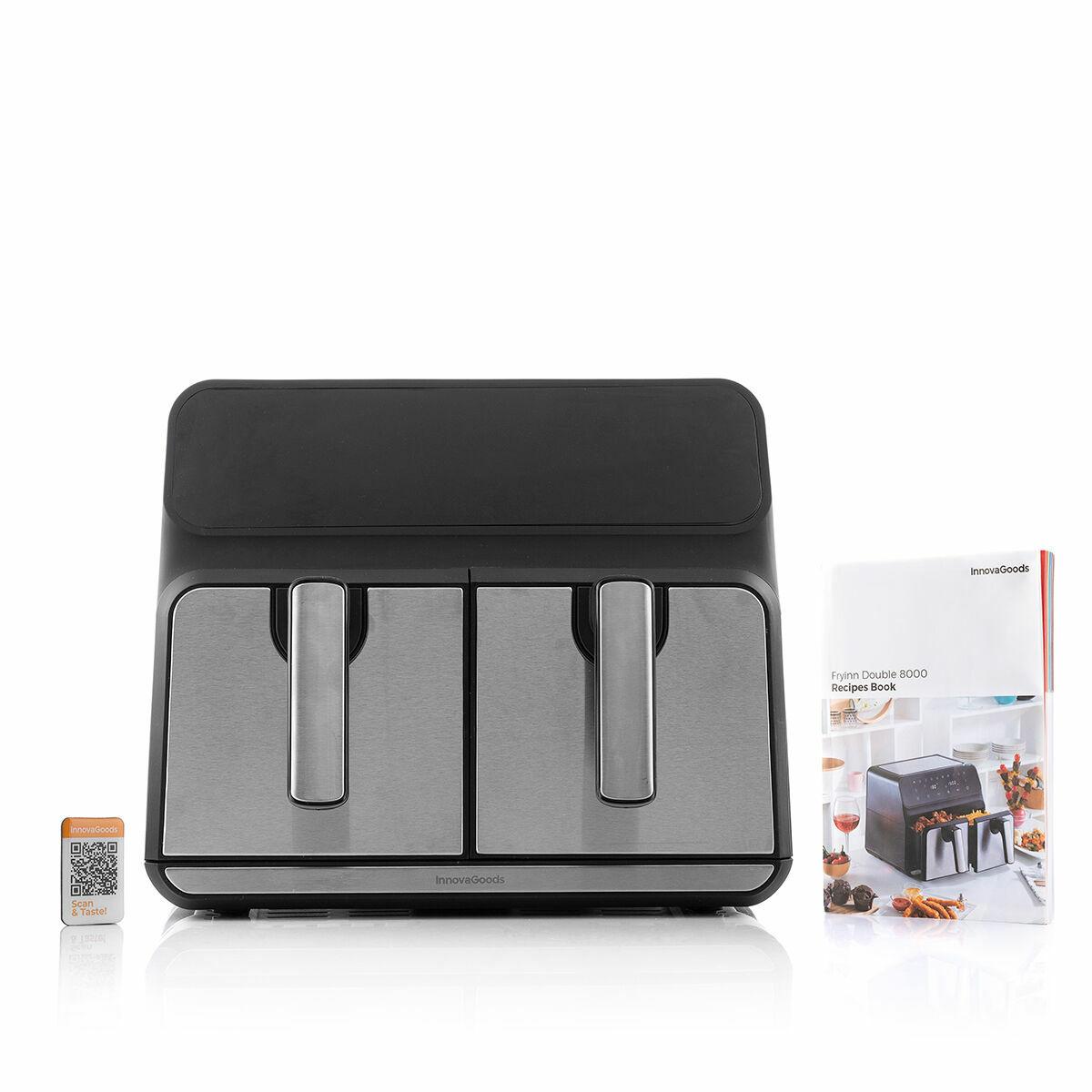 Freidora de Aire InnovaGoods Fryinn Double 8000 Negro 3400 W 8 L Acero Inoxidable (Reacondicionado B)
