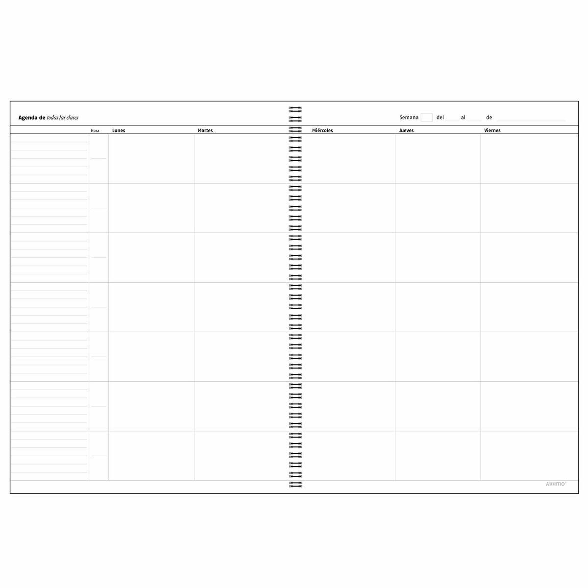 Agenda Additio Docente Cuaderno Multicolor A4 22,5 x 31 cm