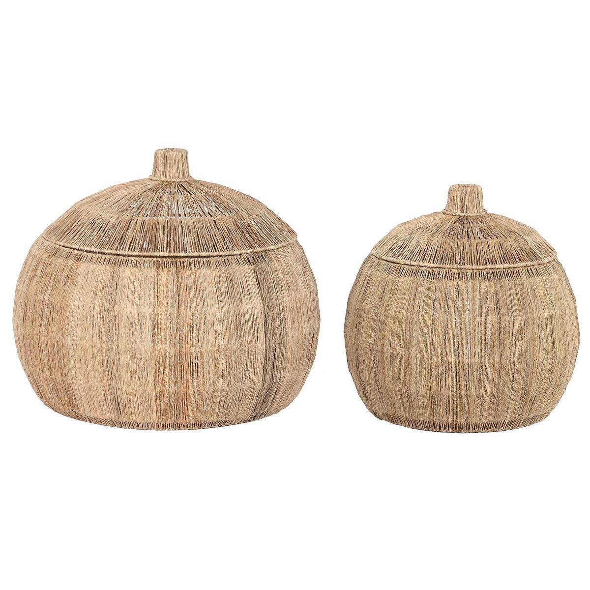 Juego de Cestas DKD Home Decor 55 x 55 x 45 cm Tropical Jute