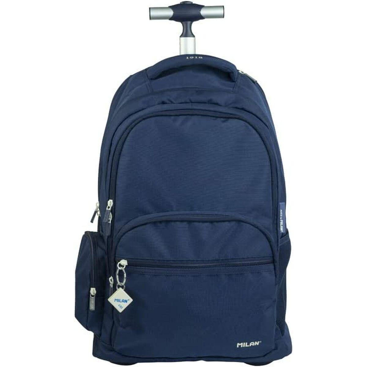 Mochila Escolar con Ruedas Milan 1918 Azul marino 52 x 34,5 x 23 cm