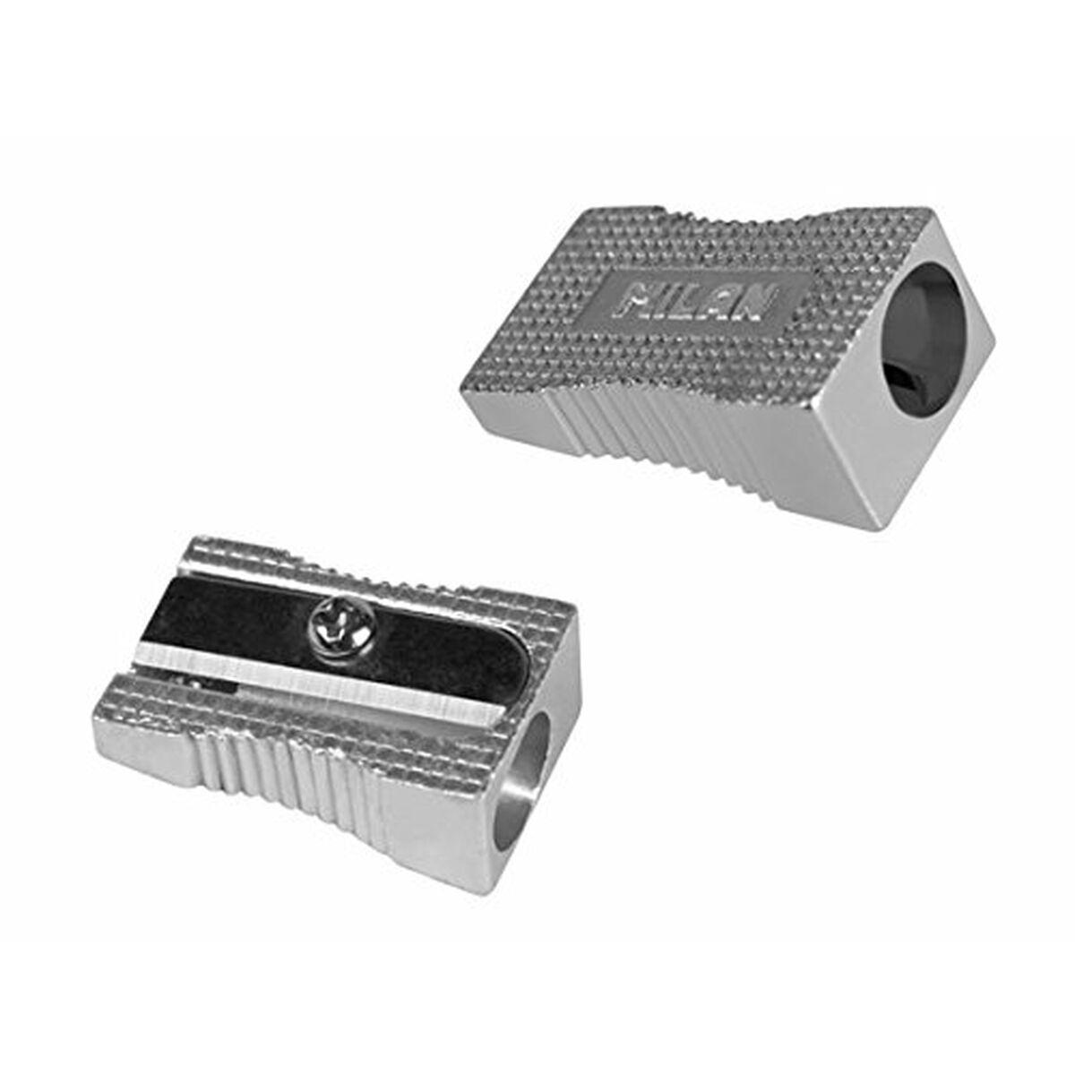 Sacapuntas Milan Plateado Aluminio 20 Piezas