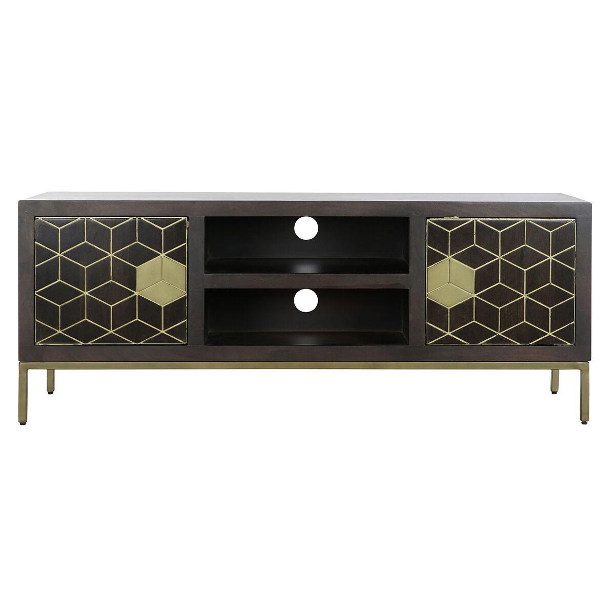 Mueble de TV DKD Home Decor 140 x 40 x 55 cm Negro Metal Acacia