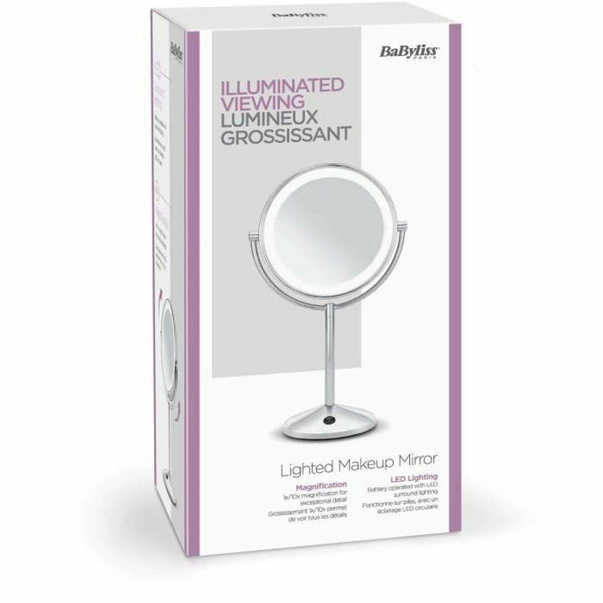 Espejo de Aumento con LED Babyliss 9436E Doble cara Acero Acero Inoxidable