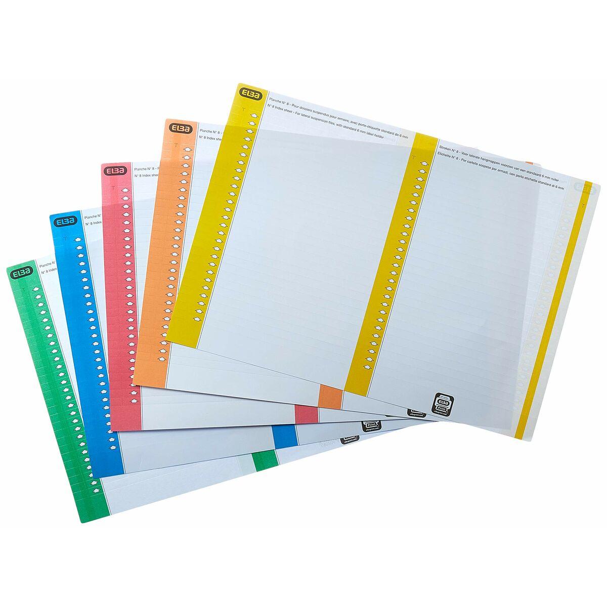 Etiquetas Elba Carpeta Colgante Multicolor A5 (10 Unidades)