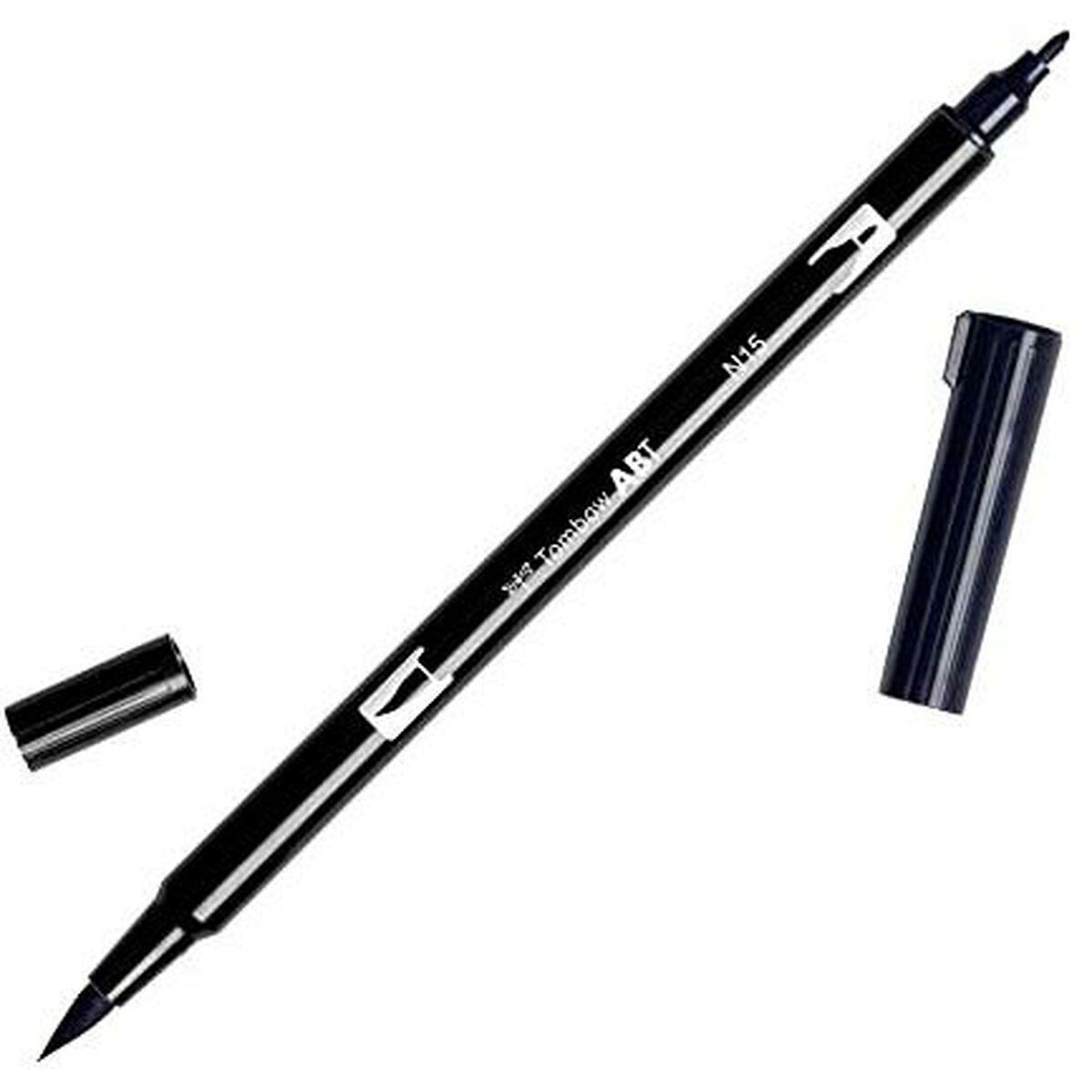 Rotulador permanente Tombow ABT Dual N15 Negro 6 Piezas