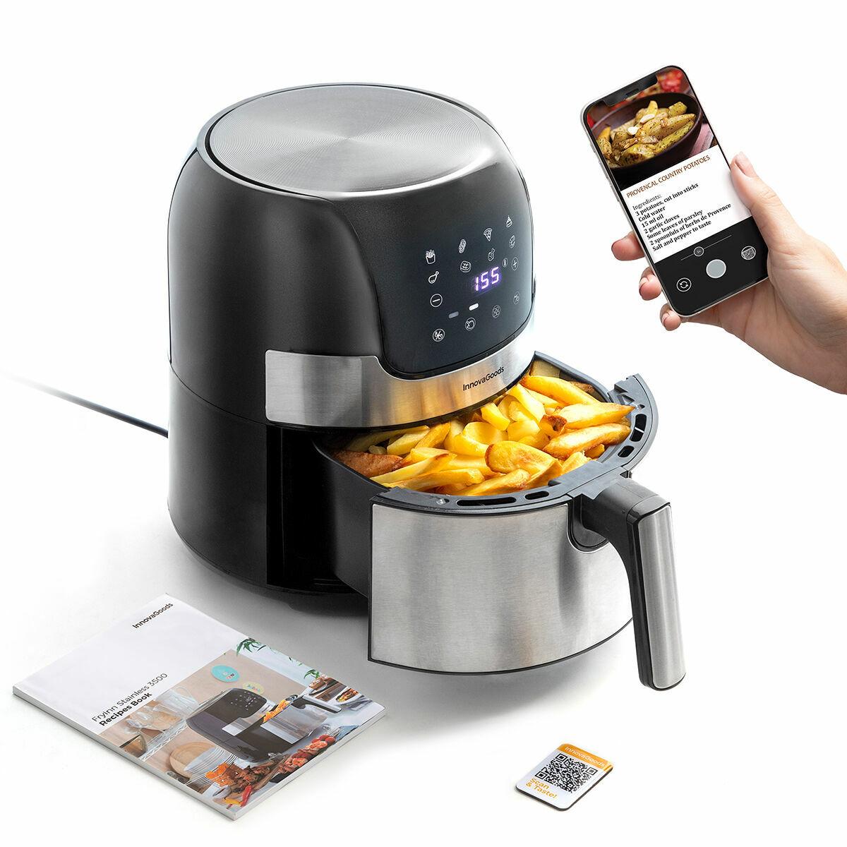 Freidora de Aire InnovaGoods Negro 1400 W 3,5 L Acero Inoxidable (Reacondicionado A)