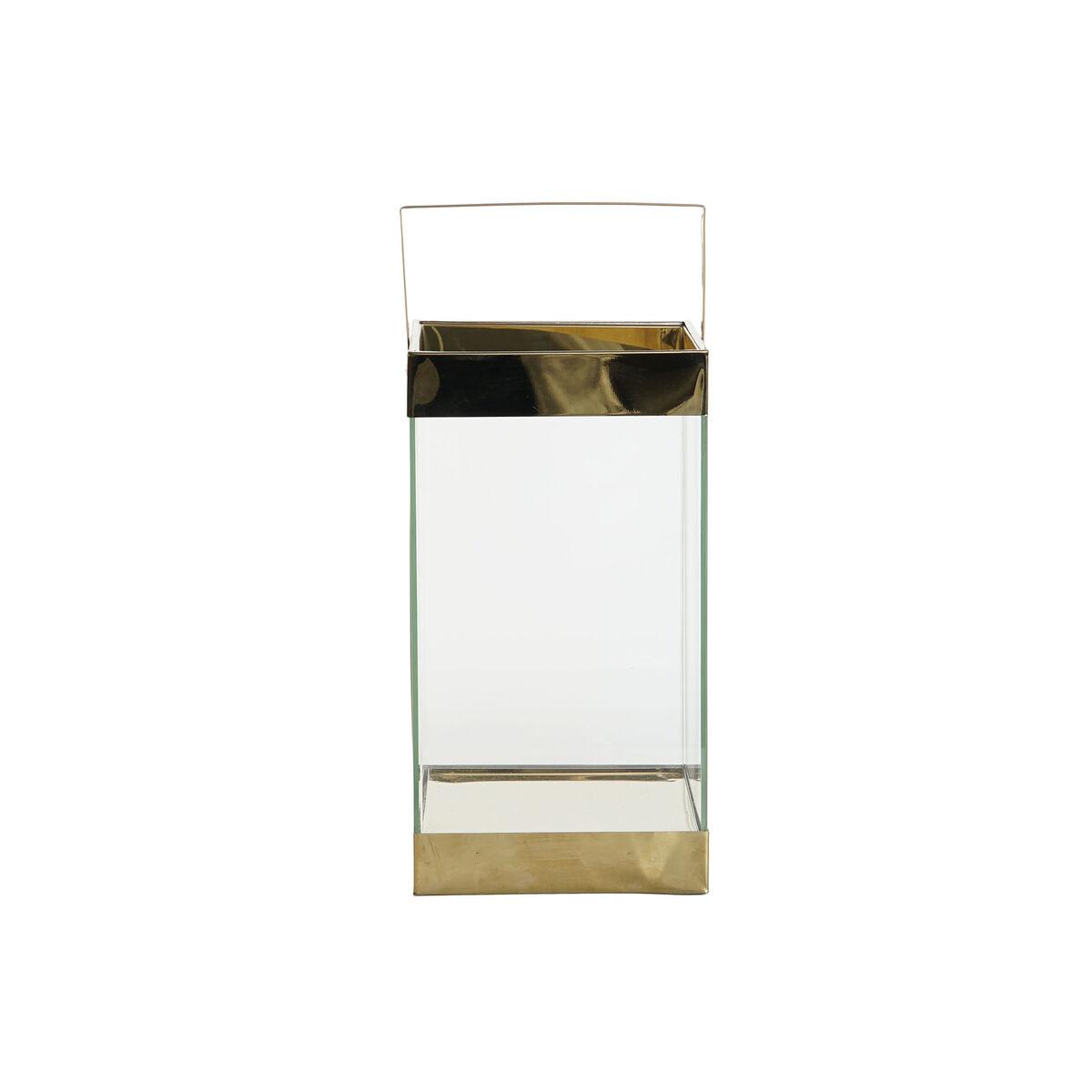 Farolas DKD Home Decor Cristal Dorado Metal 18 x 18 x 35 cm
