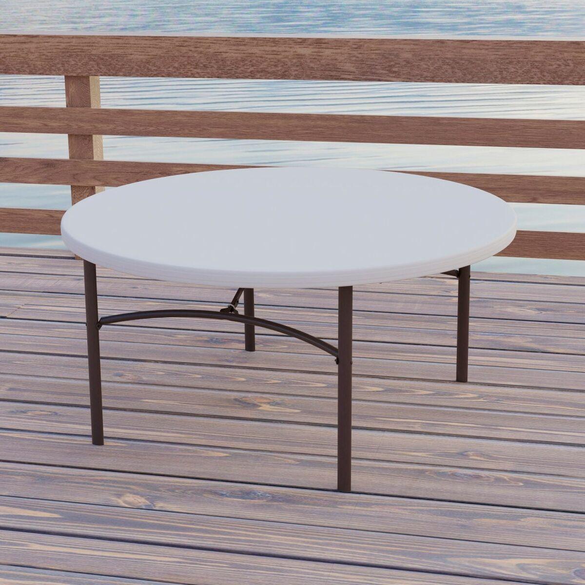 Mesa auxiliar Lifetime Crema 152 x 74 x 152 cm Acero Plástico