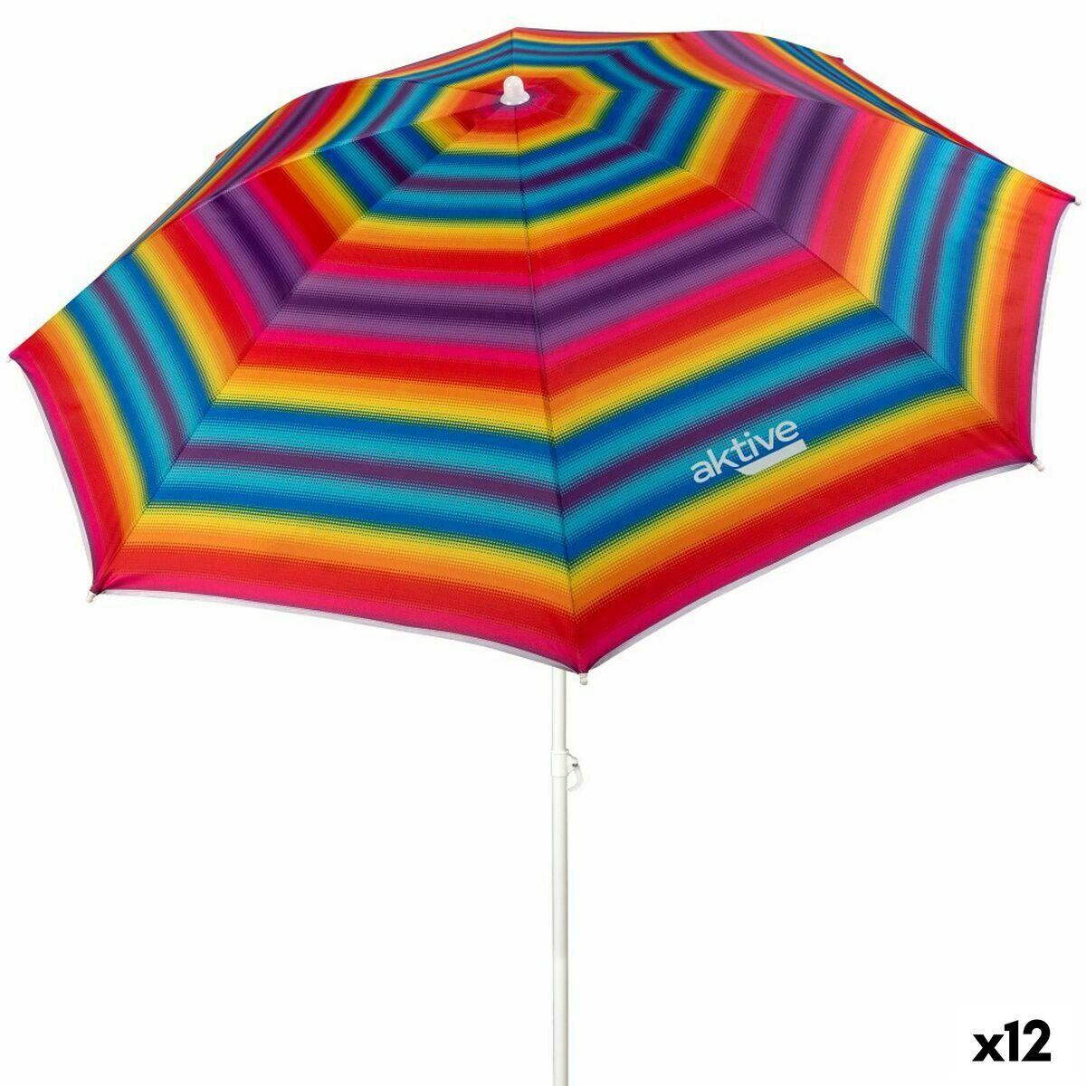 Sombrilla Aktive Multicolor Oxford Acero Tela Oxford 180 x 185 x 180 cm (12 Unidades)