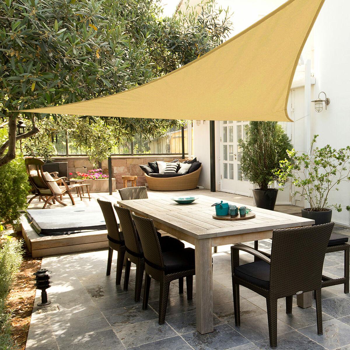 Vela de sombra Aktive Crema 500 x 0,3 x 500 cm Triangular (4 Unidades)
