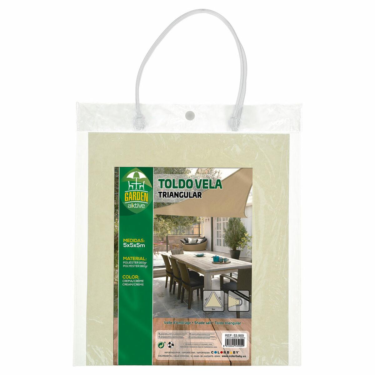 Vela de sombra Aktive Crema 500 x 0,3 x 500 cm Triangular (4 Unidades)