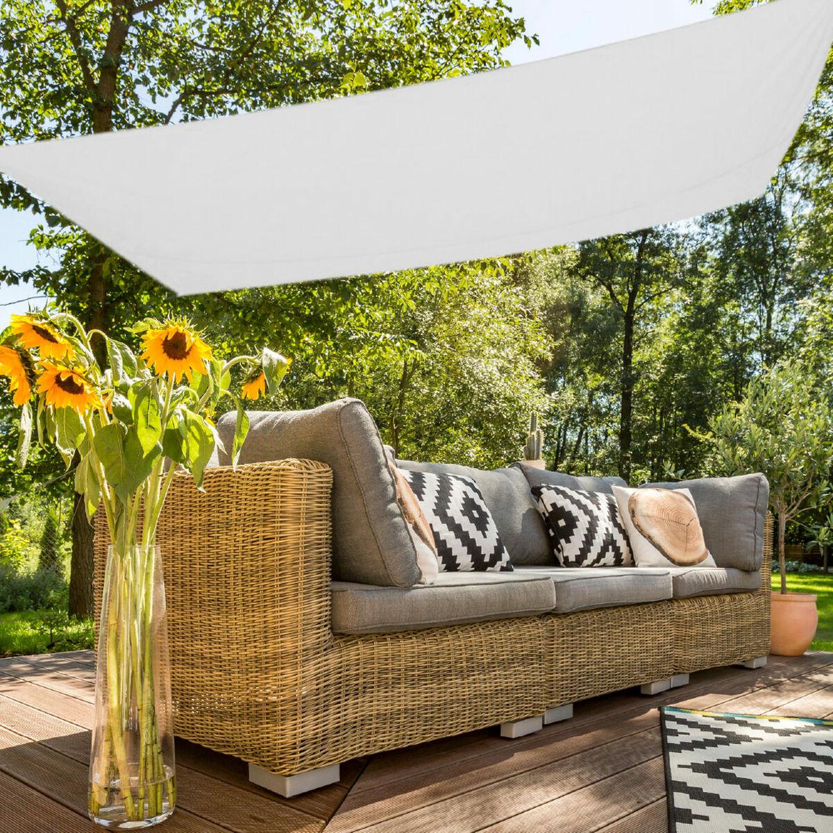 Vela de sombra Aktive Blanco 200 x 0,5 x 300 cm Rectangular (6 Unidades)