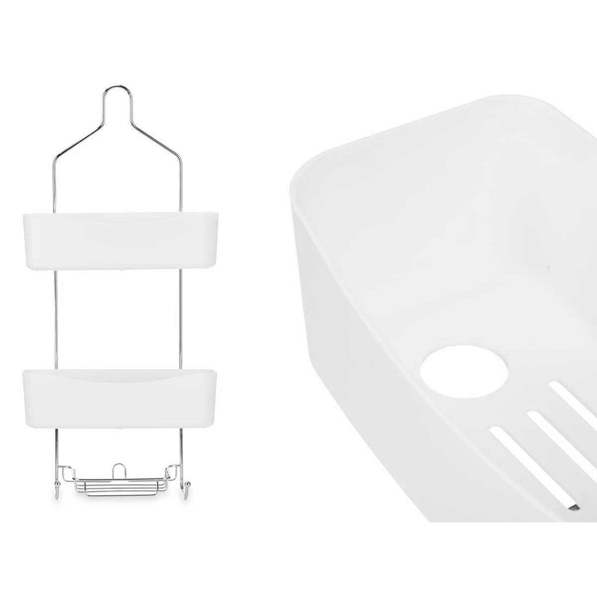 Colgador para la Ducha 28 x 60 x 14 cm Metal Blanco Plástico (6 Unidades)