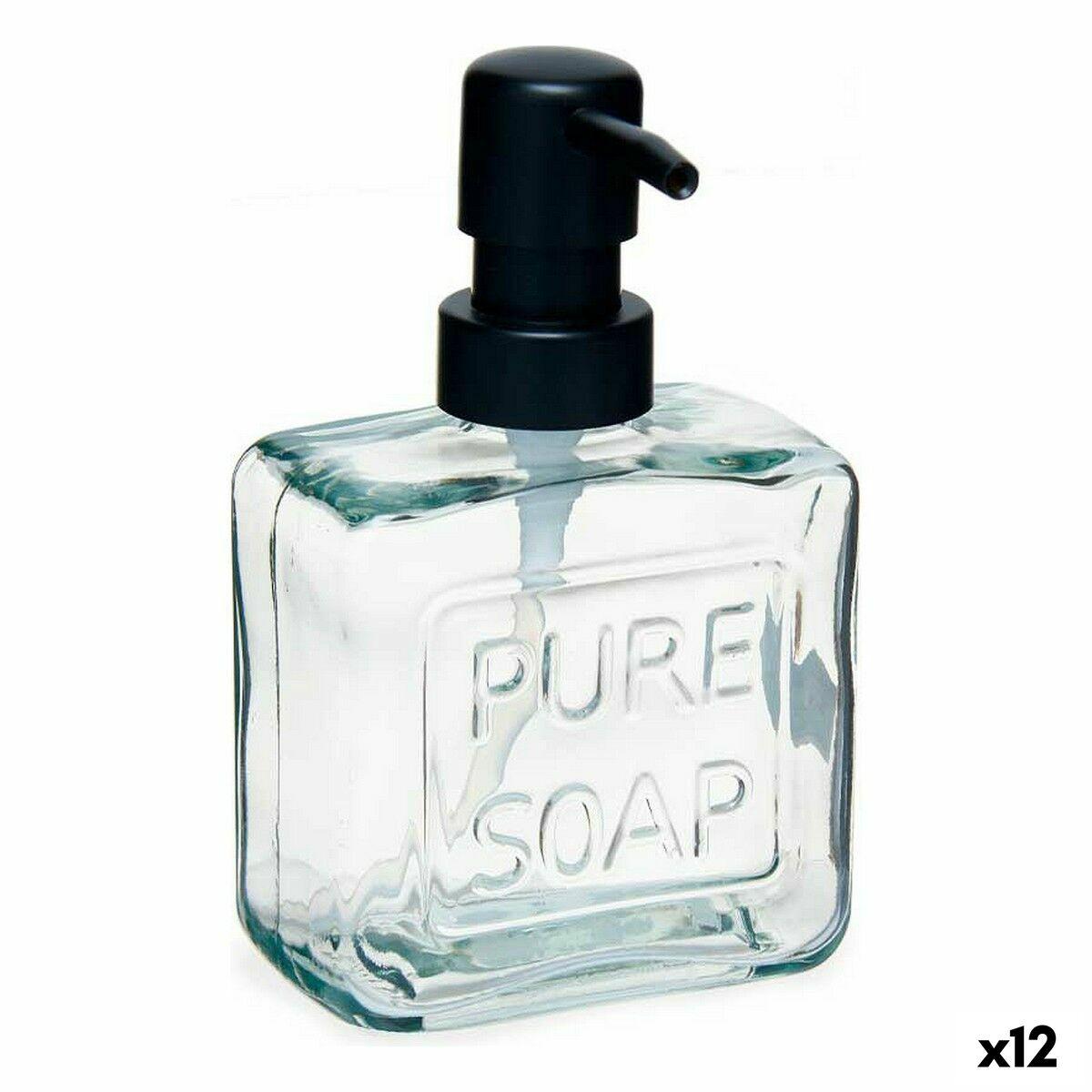 Dispensador de Jabón Berilo Pure Soap Transparente Cristal Plástico 250 ml 9 x 15 x 5 cm (12 Unidades)