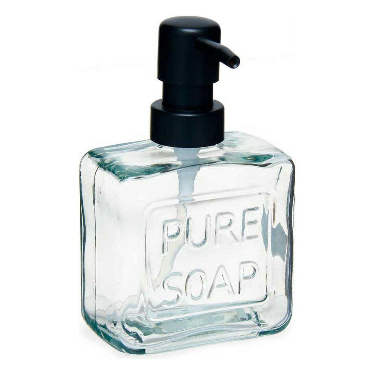 Dispensador de Jabón Berilo Pure Soap Transparente Cristal Plástico 250 ml 9 x 15 x 5 cm (12 Unidades)