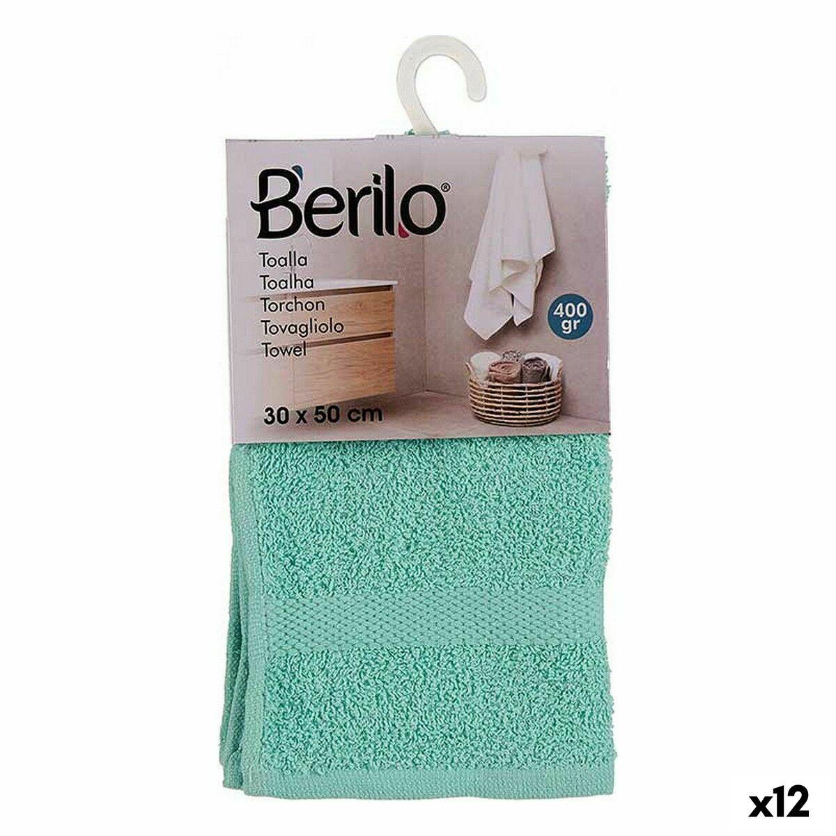 Toalla de baño Berilo 5311 Turquesa 80 % algodón 20 % Poliéster 30 x 0,5 x 50 cm (12 Unidades)