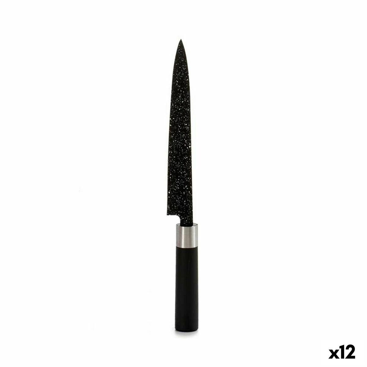 Cuchillo de Cocina Kinvara KT11-5604M02 Negro Plateado Acero Inoxidable Plástico 3,5 x 33,3 x 2,2 cm Mármol (12 Unidades)