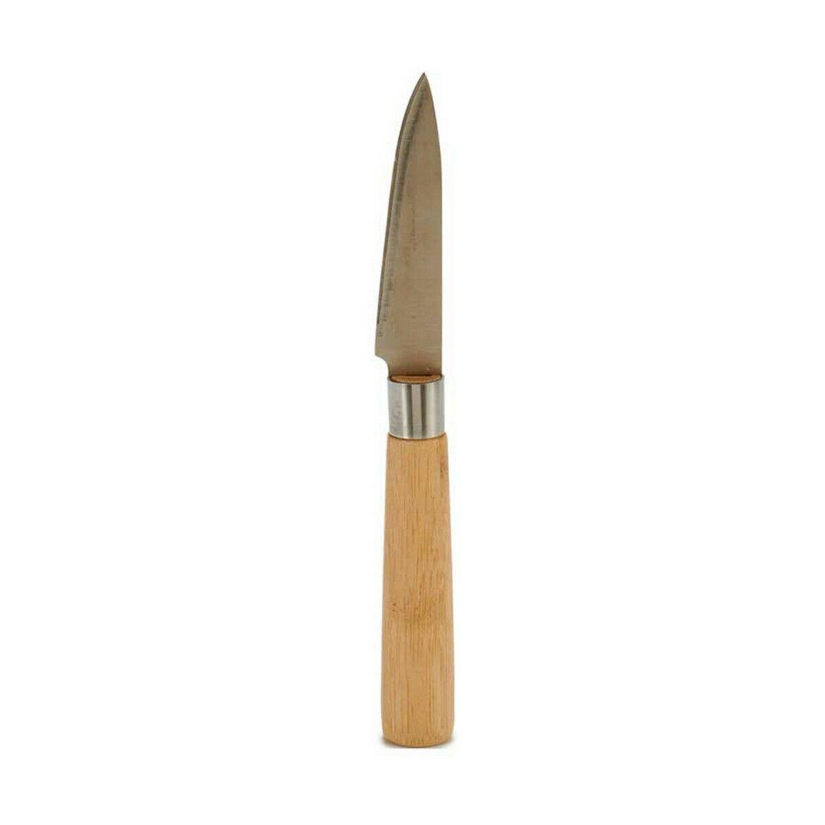 Cuchillo Pelador Kinvara KT116042E Marrón Plateado Bambú Acero Inoxidable 22 x 19,5 x 2 cm (12 Unidades)